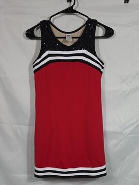 Balera SIZE SA (SMALL ADULT) Red Sleeveless Sequin-Accented Cheer /Dance Outfit